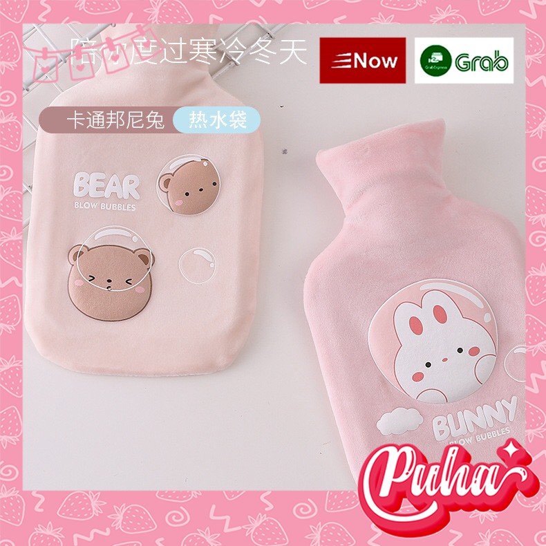 Túi chườm nóng bụng kinh Puha 1000ml, sưởi ấm tay chân, chườm nóng lạnh đa năng, Ogr Bear