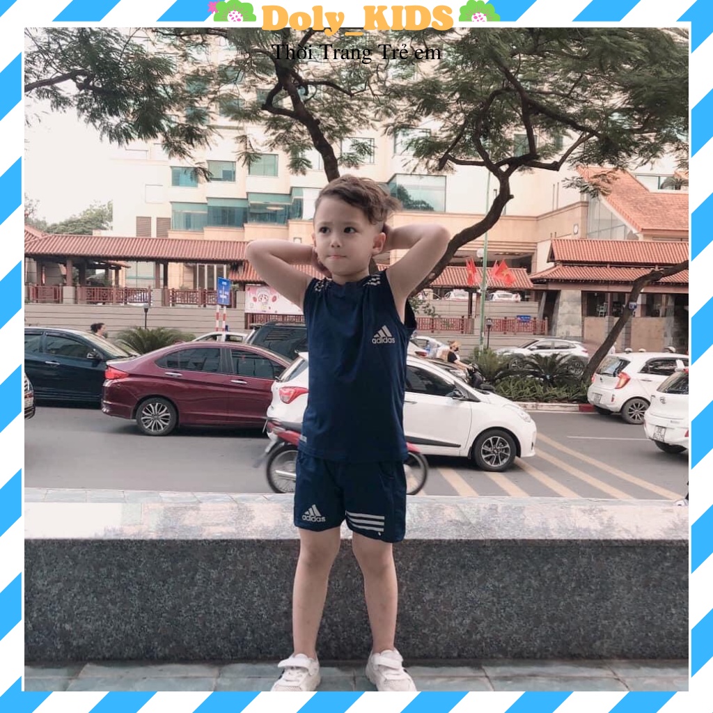 Bộ thể thao bé trai Doly kids, bộ ba lỗ sát nách bé trai chất thun Cotton phản quang cực mát cho bé 6-28kg