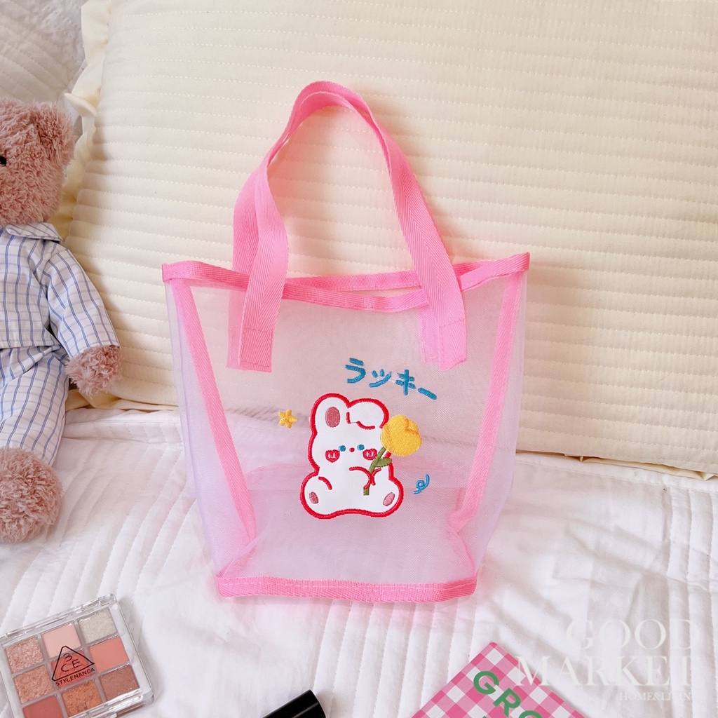 Túi Lưới Đựng Đồ Đi Biển Họa Tiết Hoạt Hình Dễ Thương