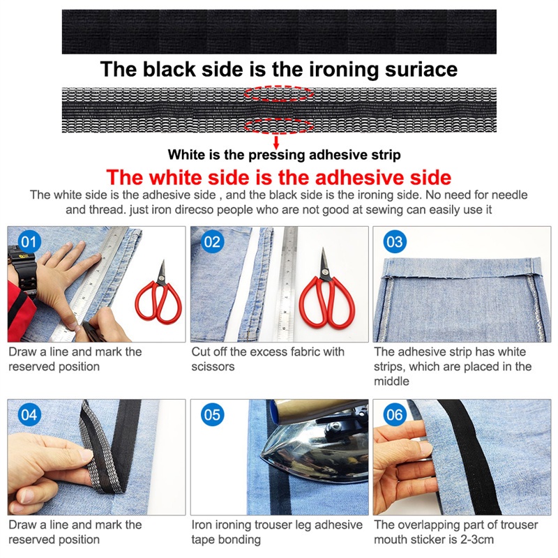 Băng Keo Vá Quần Jean Dài 5M Có Thể Giặt Sạch Tiện Dụng