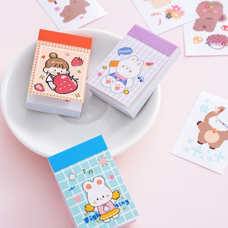Bộ 50 sticker dán họa tiết hoạt hình đáng yêu đa năng
