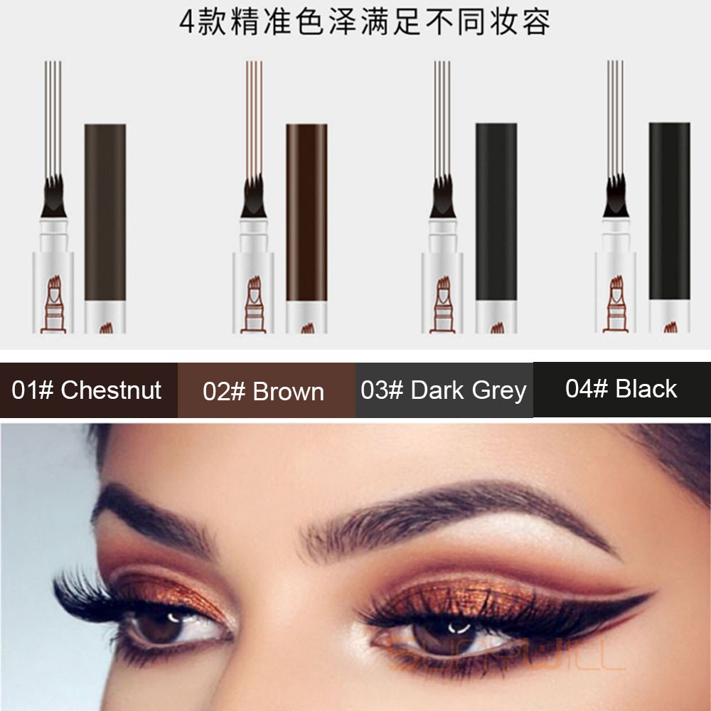 [Hàng mới về] Bút Kẻ Lông Mày Dạng Phẩy Sợi Chống Thấm Nước Không Nhòe