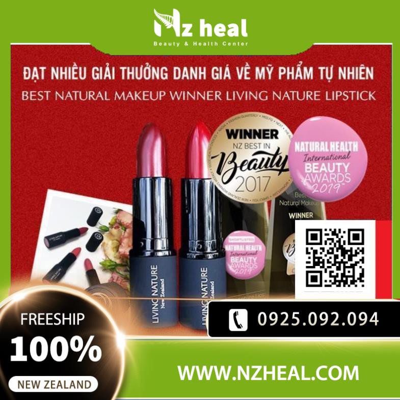 Son Môi Organic Màu Hồng Tươi Living Nature Lipstick Bloom 10