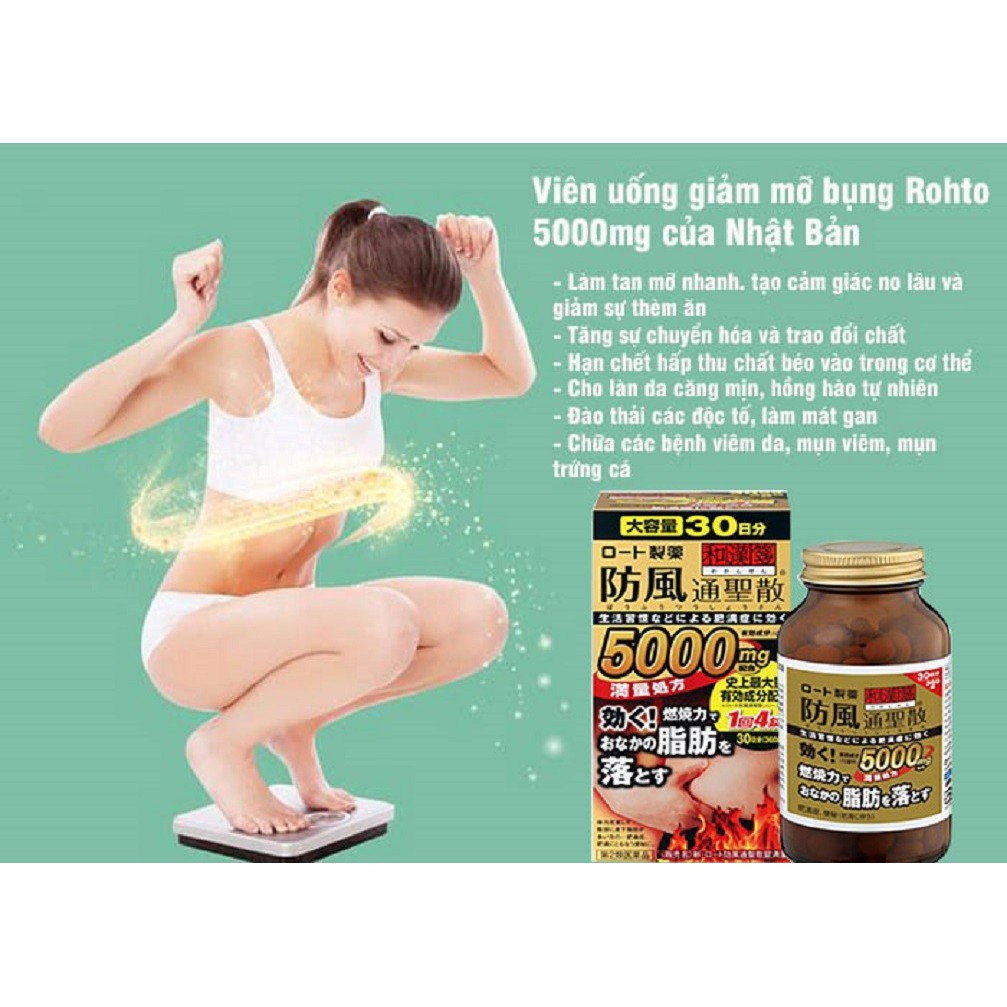 Viên uống giảm bụng béo mỡ giảm cân Rohto Nhật bản 30 ngày 360 viên | BigBuy360 - bigbuy360.vn