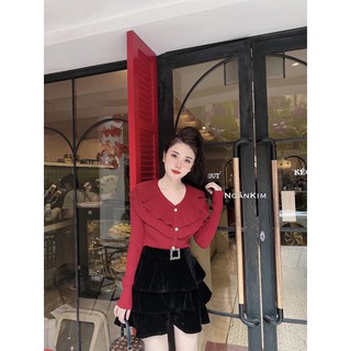 Chân váy nhung tầng