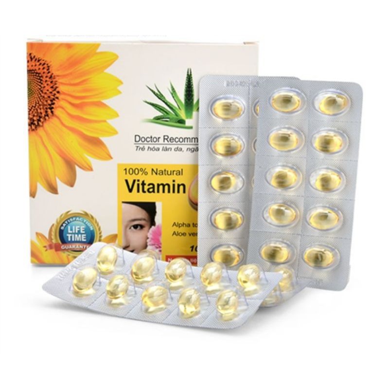 Vitamin E nha đam 400IU - Hộp 100 viên nang mềm