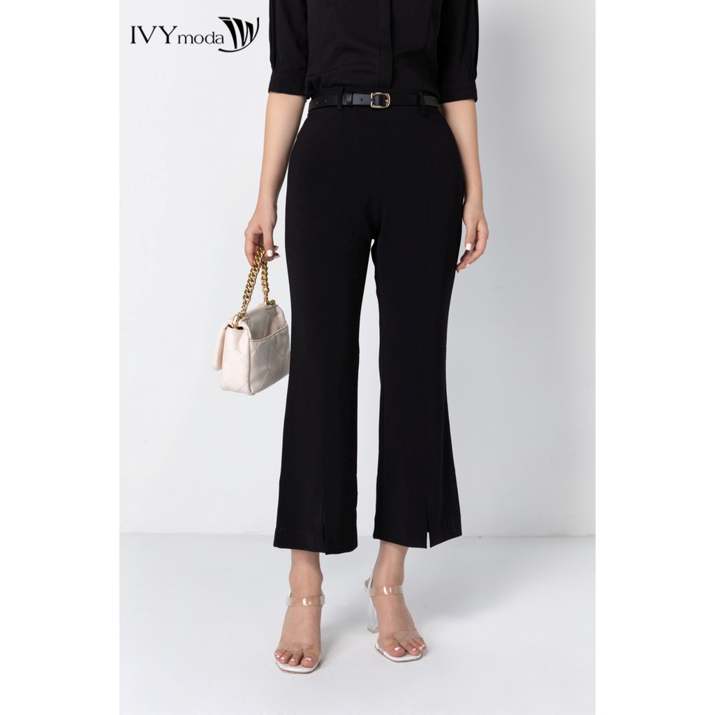 Quần nữ ống loe xẻ gấu IVY moda MS 22M6635