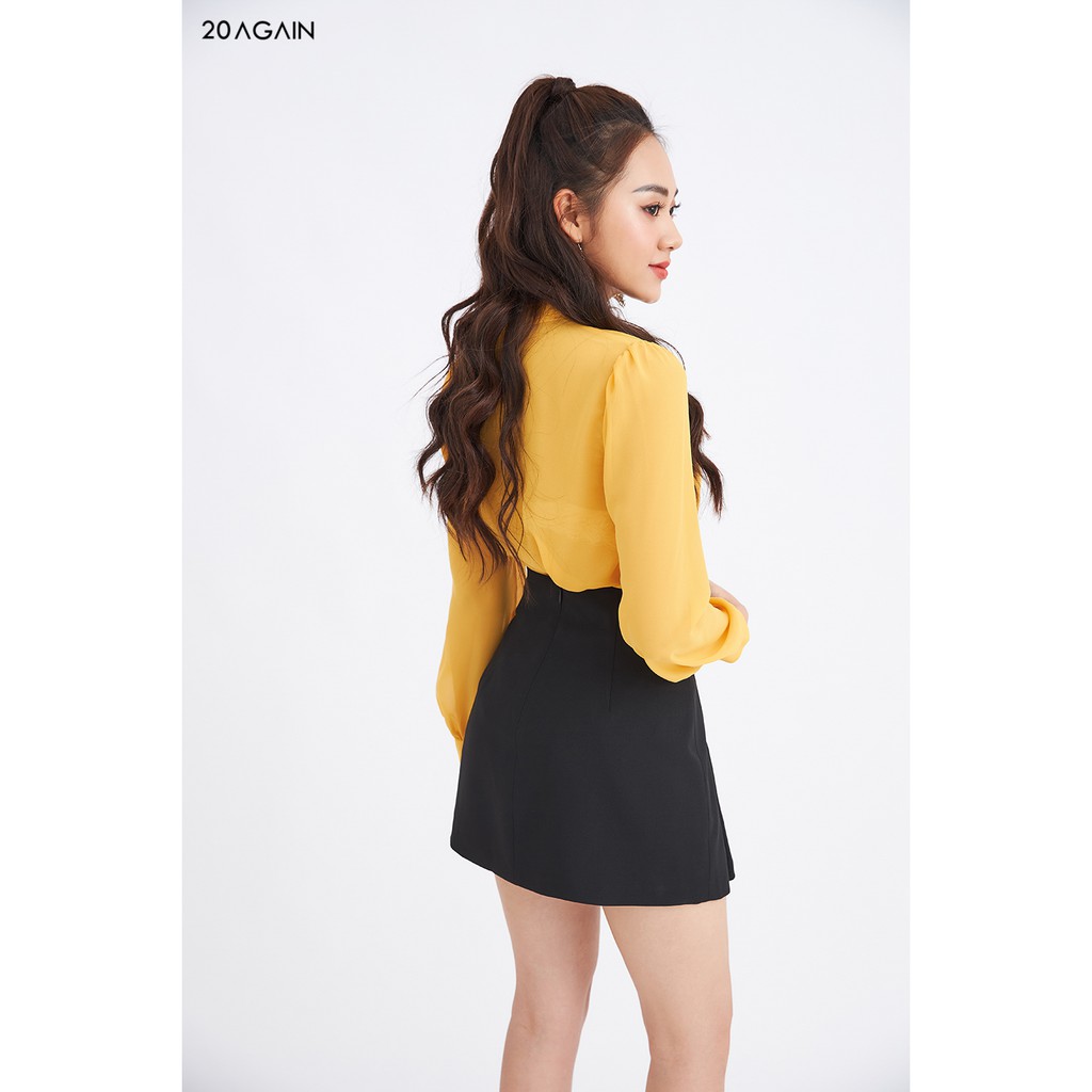 [Mã WABRAG30 giảm 12% đơn 99K] Áo sơ mi nơ cổ đính ngọc 20AGAIN ASA0276