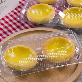 100 Hộp Nhựa Đựng Bánh Tart Trứng Hai Cái, Su Sing (FJ310)