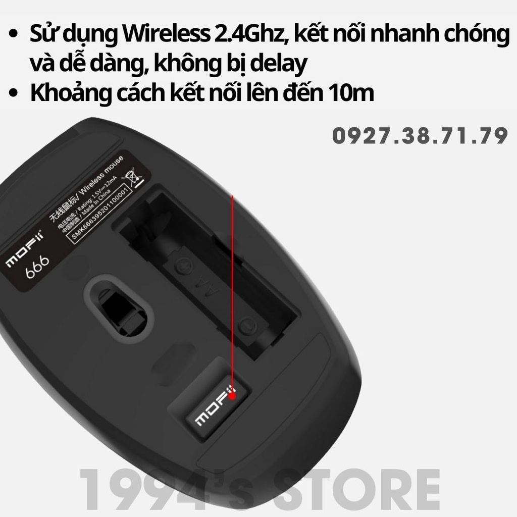 Combo bàn phím giả cơ và chuột không dây MOFii Ferris Hand 666 cho máy tính bàn PC, Laptop, Tivi, Máy tính bảng, đ.thoại