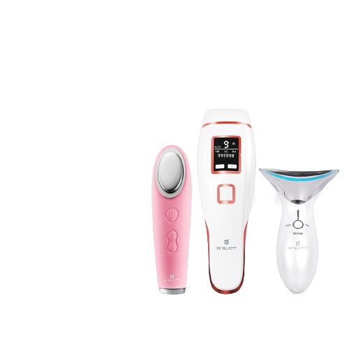 Set Máy Dưỡng Da Đa Năng - Máy Triệt Lông Mini & Trị Mụn, Máy Rửa Mặt & Tẩy Trang, Máy Massage Mặt & Nâng Cơ DR GLATT