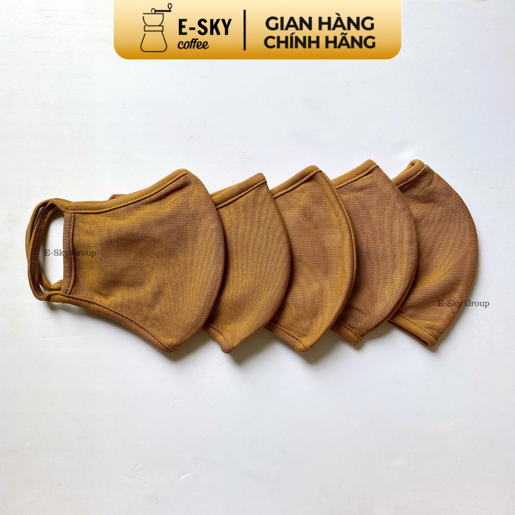 Khẩu Trang Nam Nữ Vải Cotton Cao Cấp Chống Nắng Tia Uv Màu Xám Nhạt Combo 5 Cái