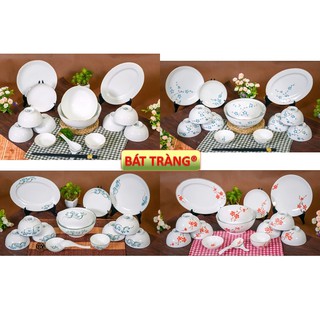 BỘ TÔ CHÉN ĐĨA SỨ ĐẦY ĐỦ 15 MÓN BỘ ĐỒ ĂN GỐM SỨ CƠ BẢN BÁT ĐĨA BÁT TRÀNG ĐẸP