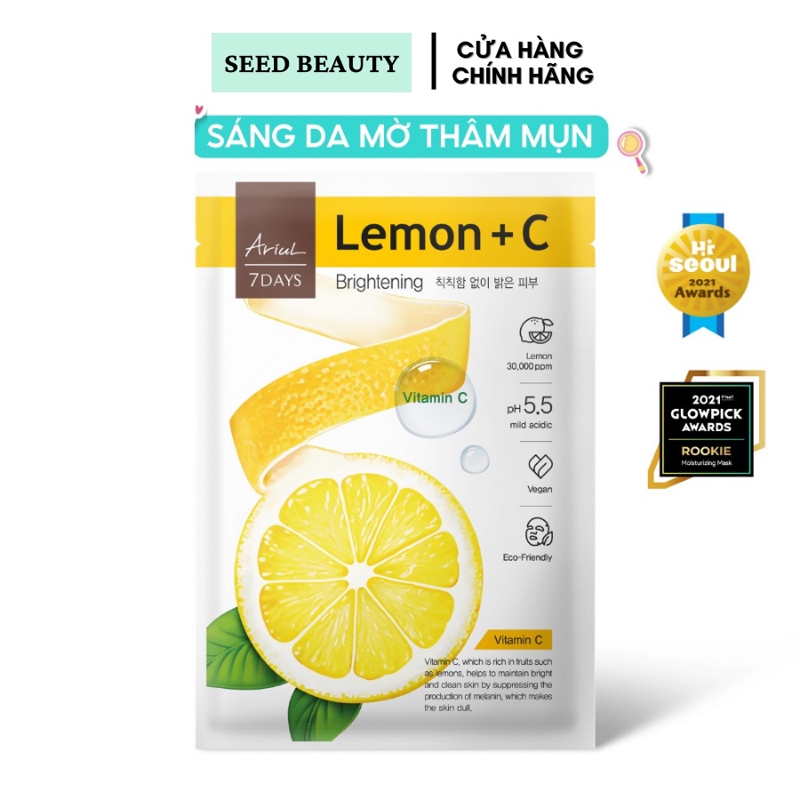 Mặt nạ ARIUL 7 DAYS MASK Chanh LEMON + C (Vitamin C) 23ml - Seedbeauty