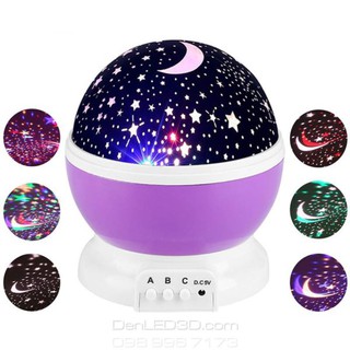Đèn ngủ chiếu sao trời xoay 360 độ