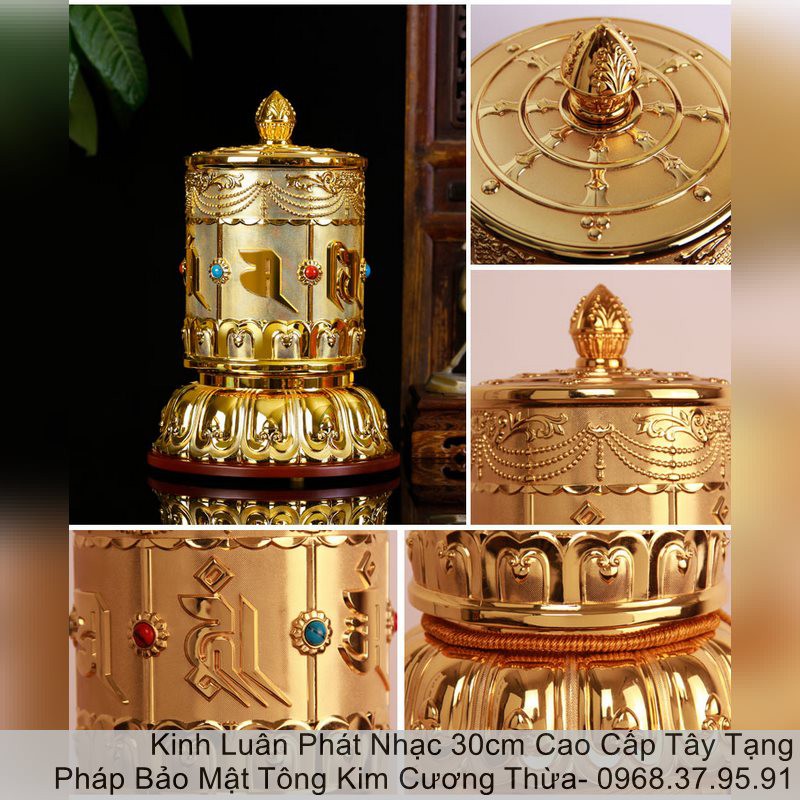 Kinh Luân Như Ý 30cm Phát Nhạc Cao Cấp Tây Tạng