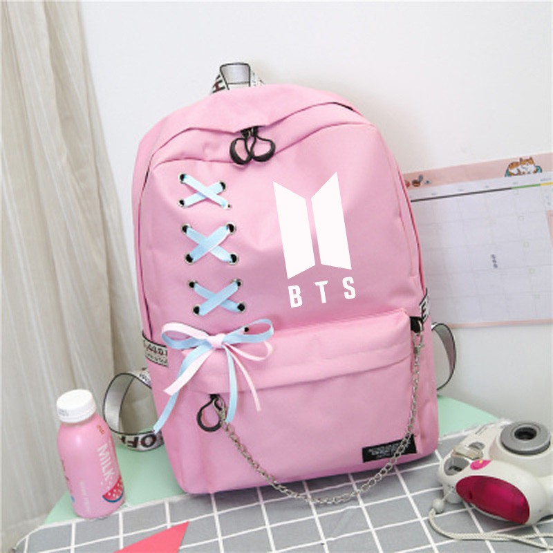 Bts Exo KPop Got7  monsta X  twice backpack  school bag woman Colored ribbon BaLôDuLịch Ba Lô Du Lịch Túi du lịch