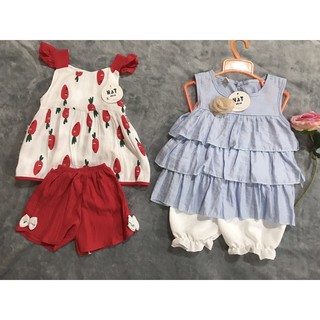 Bộ áo 3 lỗ quần bom thô đũi mát cho bé gái 10-18kg