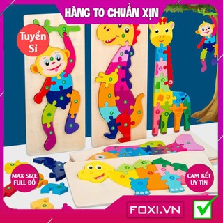 Miếng lắp ghép theo số thành hình các con vật Foxi-gần gũi-dễ thương-nhiều màu sắc-món đồ chơi lý thú dành cho các bé