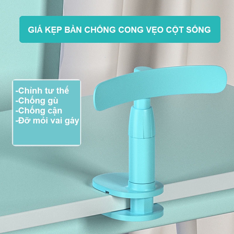 Giá kẹp bàn học điều chỉnh tư thế ngồi, chống gù lưng, chống cận thị tiện lợi hình đuôi cá voi - Tặng kèm giá đỡ bút