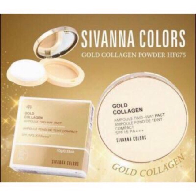 Phấn nén siêu mịn SIVANNA COLORS Gold Collagen