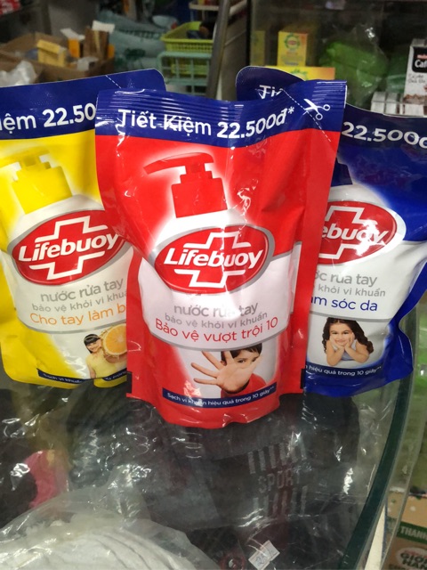 Nước rửa tay Lifebuoy chai 177ml, túi 450g tặng lọ đựng nước rửa tay