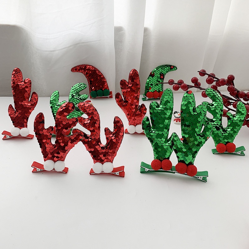 Kẹp tóc kiểu sừng tuần lộc đính kim sa long lanh thời trang