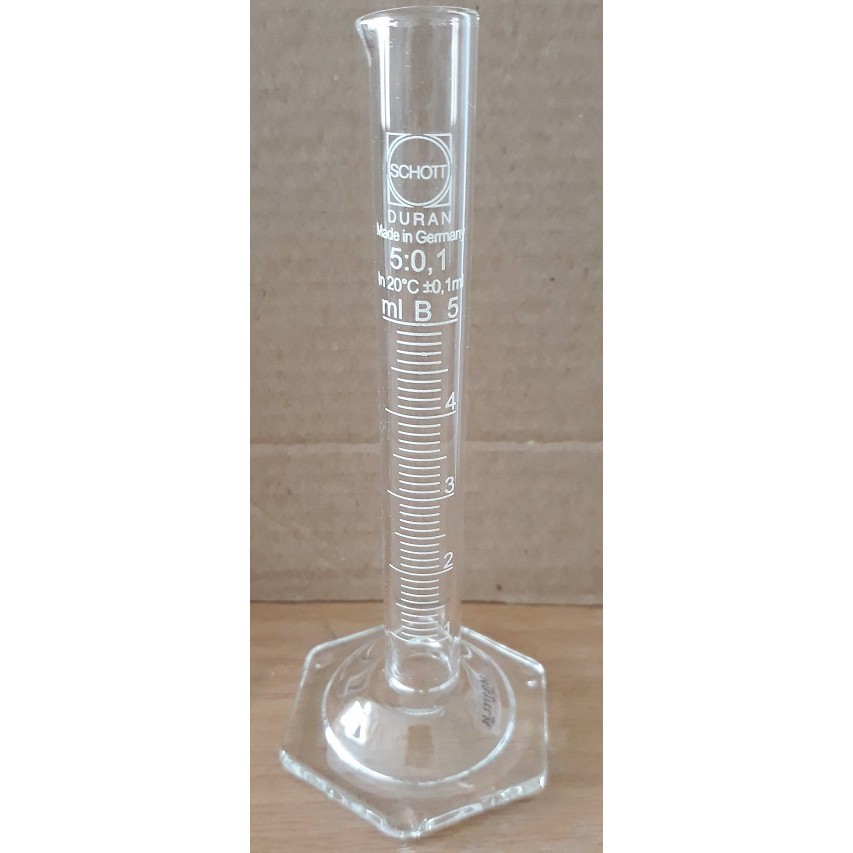 Ống đong lường thủy tinh chia vạch trắng | DURAN - Đức | DURAN® Measuring Cylinder with hexagonal base, class B