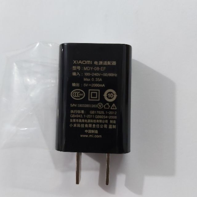 Củ sạc Xiaomi 5V-2A Model: MDY-08-EF - Hàng Zin xịn mới 100% bảo hành 3 tháng