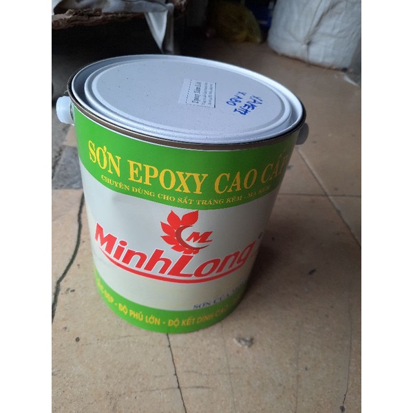 Sơn dầu Bạch Tuyết - Thùng 3kg---Sơn lót xám Minh Long lon 4kg sơn sắt mạ kẽm