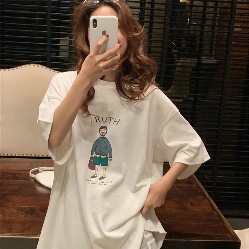 Áo thun nam nữ unisex tay lỡ phông form rộng teen cổ tròn oversize cotton giá rẻ basic đen trắng tee pull TRUTH