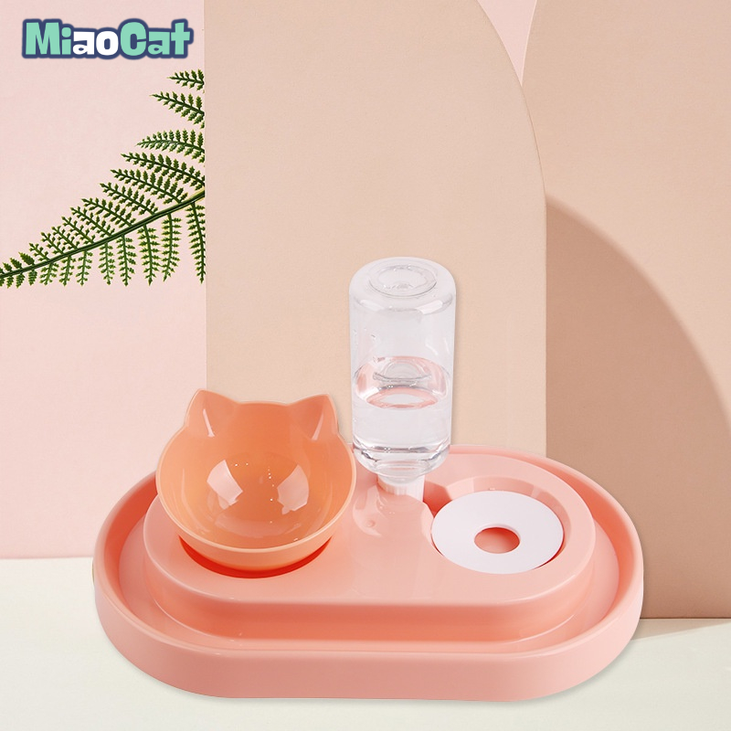 Bát Ăn Chống Kiến 2 Ngăn Kèm Bình Nước Tự Động 500 ML Cho Chó Mèo BA6640- MIAOCAT