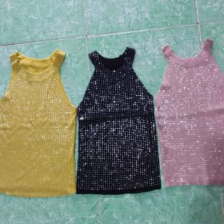 Áo cổ yếm đính đá