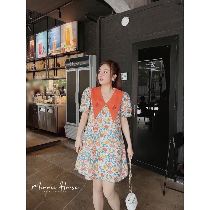 [Siêu Hot] Váy Hoa Phối Cổ Dáng Suông Tay Phồng, Đầm Hoa Nhí Tay Phồng Siêu Xinh (Có Ảnh Thật Kèm Video) | BigBuy360 - bigbuy360.vn