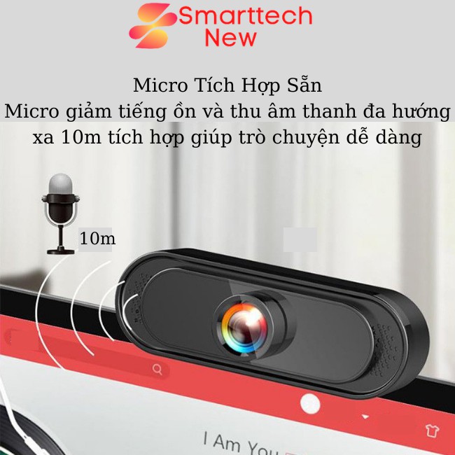 Webcam Máy Tính Laptop Có Mic Full HD 1080 Dùng Cho Máy Tính Gaming Học Online