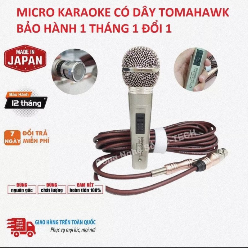 Micro bãi nhật TOMAHAWK made in japan - Khung INOX Cứng Cáp - Hát Nhẹ - Chống Hú tốt Dây Chống Xoắn (loại 1)