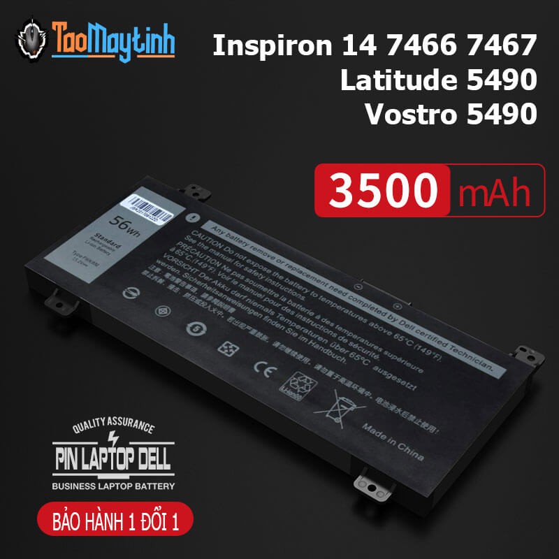 Pin Laptop Dell Inspiron 14 7466, 7467 - Pin Laptop Dell Latitude 5490 - Pin Laptop Dell Vostro 5490