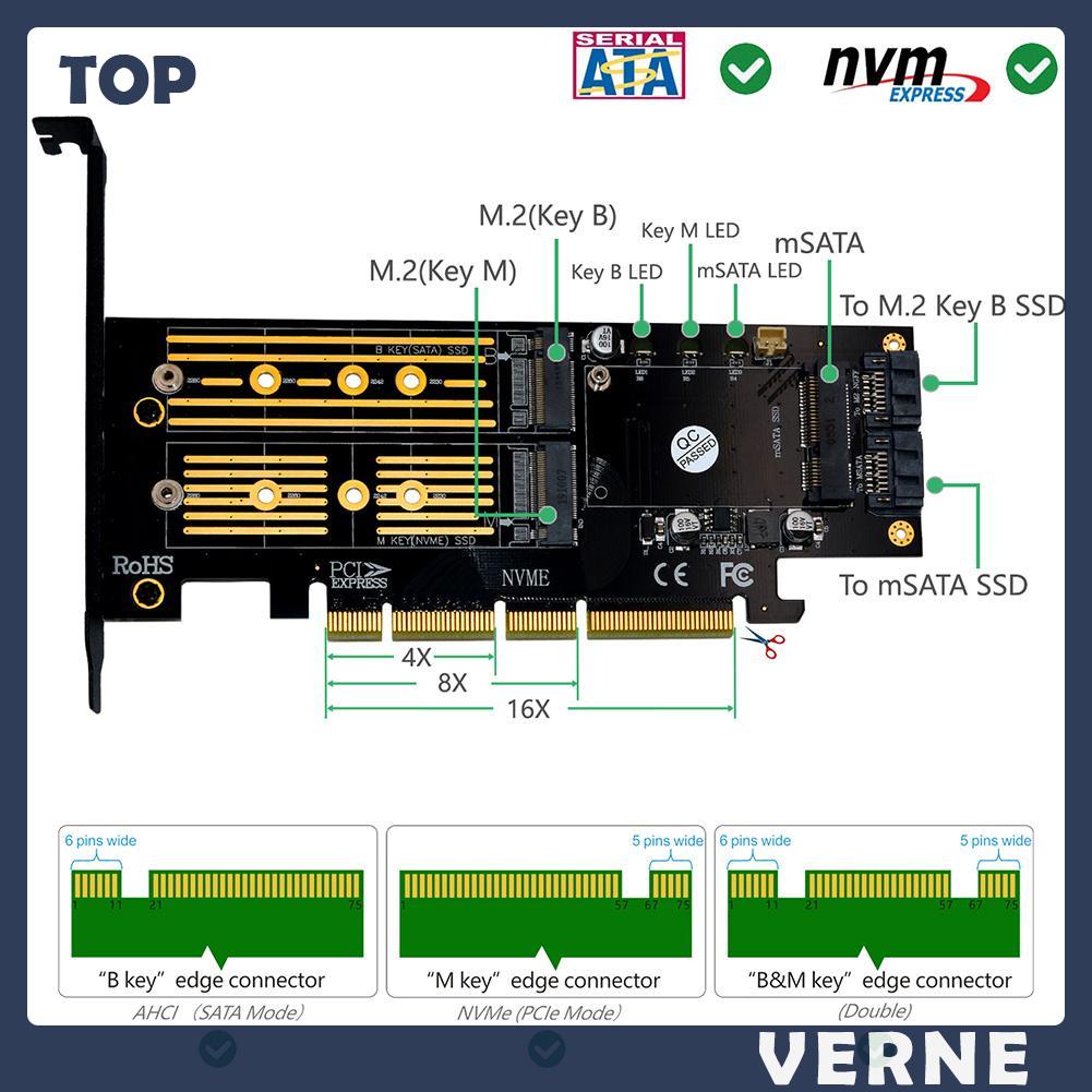 Ổ Cứng 3 Trong 1 Msata Pcie M.2 Ngff Nvme Sata Ssd Sang Pci Express 4x Sata3 Apapter | BigBuy360 - bigbuy360.vn