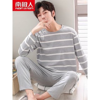 Bộ đồ ngủ chất liệu cotton tay dài thời trang thu đông trẻ trung cho nam