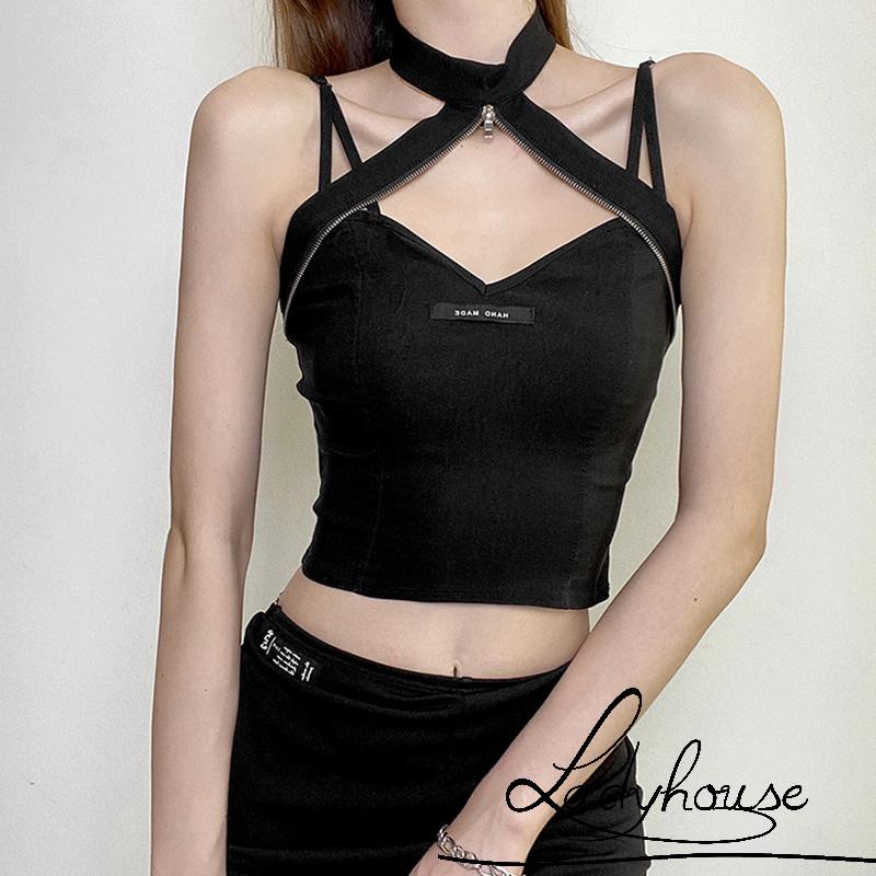 Áo Hai Dây Mỏng Mùa Hè Ôm Dáng Với Hai Dây Hở Lỗ Cho Nữ