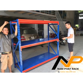 Kệ trung tải 3 tầng cao 2m, dài 2m, rộng 0.6m
