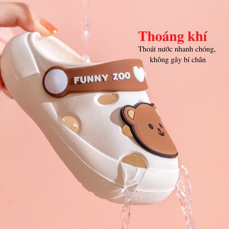 Dép sục bé trai bé gái Shubaba, sục cross đế mềm chống trơn trượt cho bé 1-5 tuổi