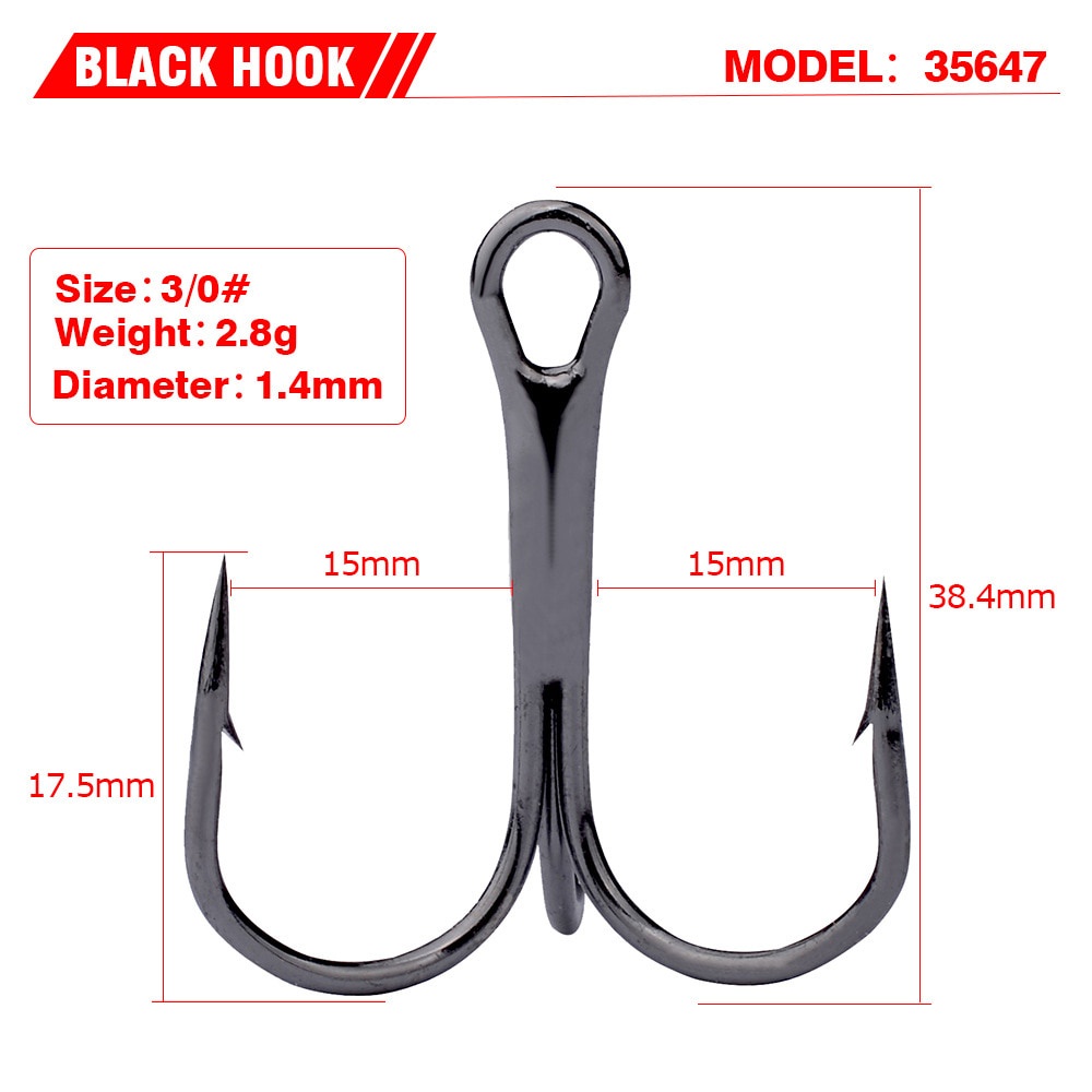 Set 50 Lưỡi Câu Cá # 2/4/6/8 Bằng Thép Cacbon# Thiết Bị Móc Khóa Treble