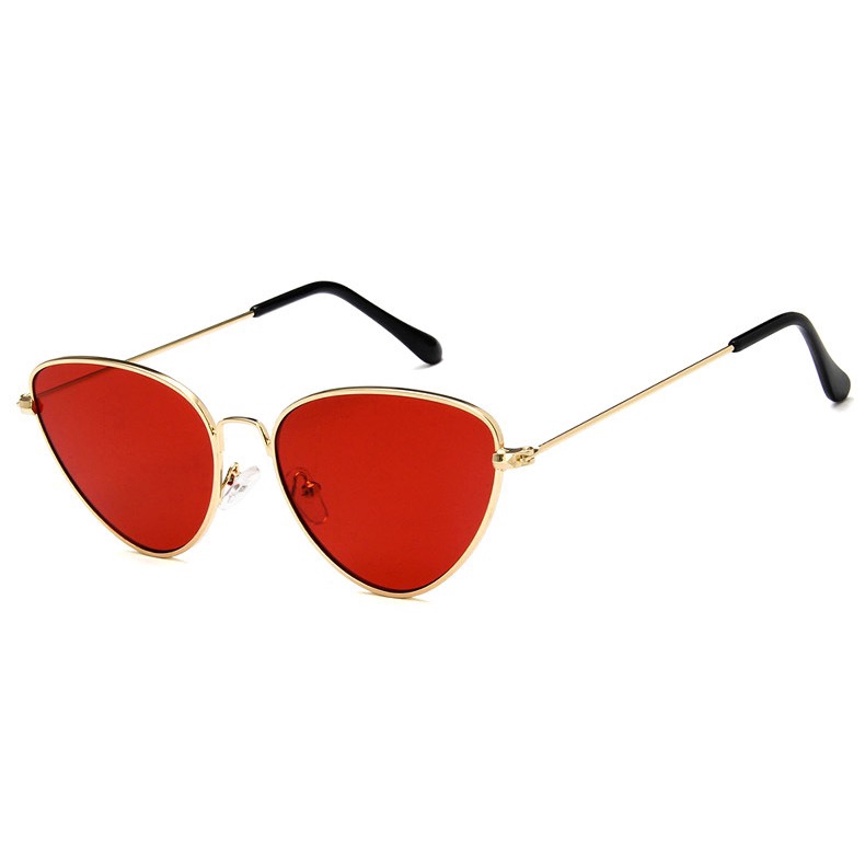 Kính mát mắt mèo SAMJUNE nữ tráng gương gọng kim loại cổ điển