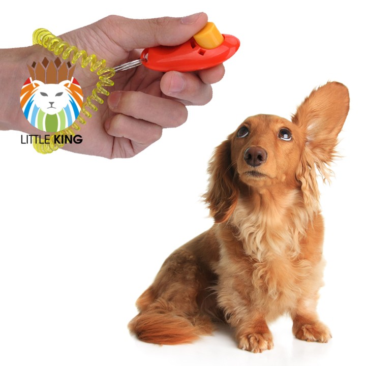 Clicker huấn luyện chó mèo, vẹt, thú cưng chuyên nghiệp Little King chất liệu nhựa nhiều màu sắc