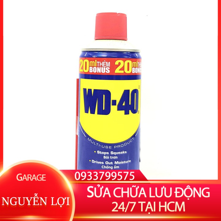 [ SỬA CHỮA LƯU ĐỘNG 24/7 HCM ] Chai xịt vệ sinh sên WD40 cao cấp cho xe xích trần 300ml GARA NGUYỄN LỢI