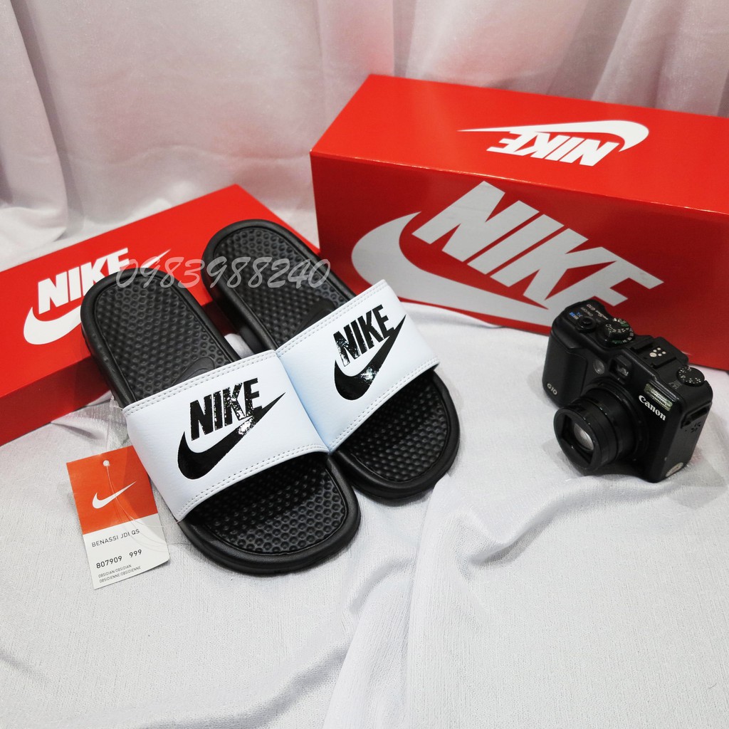 [Hộp Nk] Dép Nike Nk quai ngang nữ đầy đủ tem, mác, lót dày, tem size in nhiệt trong lót, kèm hộp hãng.