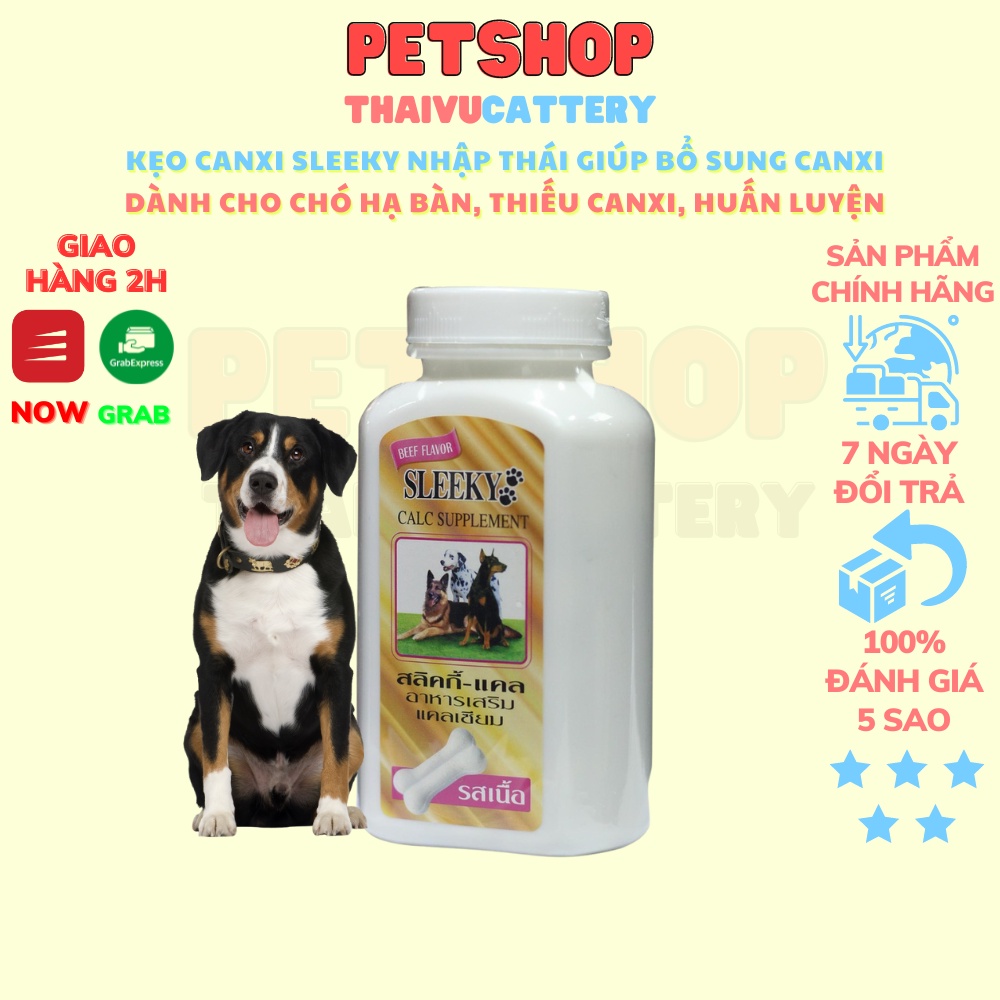 Kẹo Calci - Canxi Sleeky bổ sung vi chất cho thú cưng vị bò - Hàng nhập Thái Lan