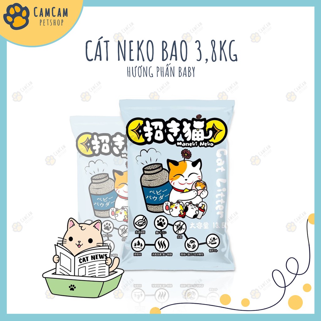 Cát vệ sinh cho mèo Neko Bao 3,8kg - Cát mèo nhiều mùi hương