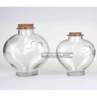 LỌ THUỶ TINH HÌNH TIM 300ml NÚT BẦN